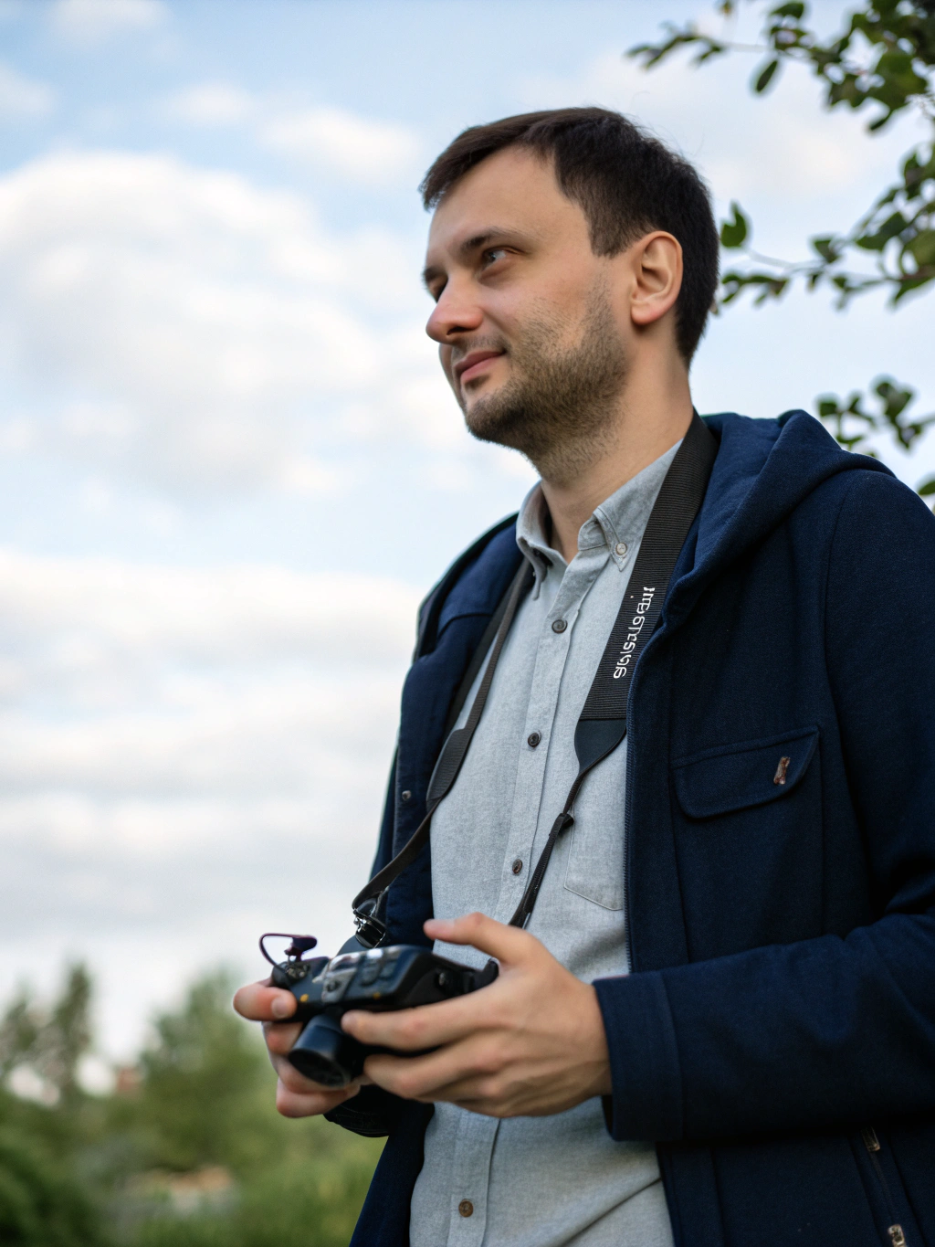 Portrait of David Chen, certified drone pilot